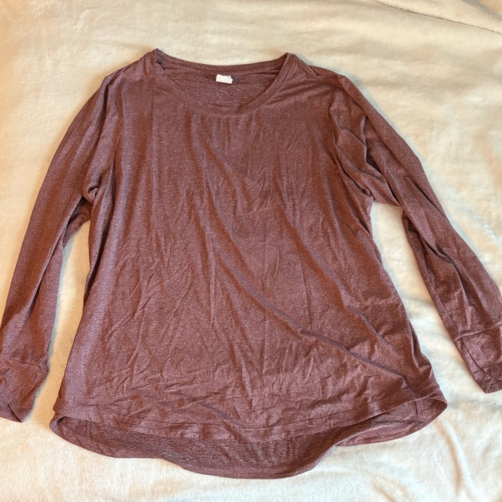 Avia Women's Long Sleeve Top in Mauve Size 3XL
